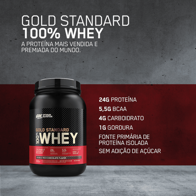 100 Whey Optimum Nutrition Gold Standard Baunilha 907g 2 Lbs Globalbev 0716