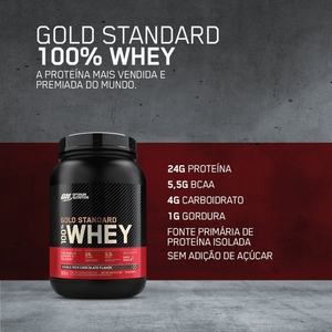 100% Whey Optimum Nutrition Gold Standard Morango 907g - 2 Lbs - Globalbev