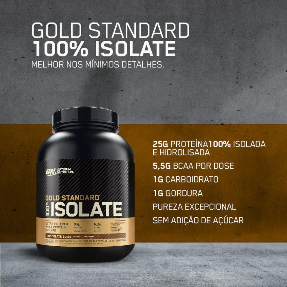 100% Whey Optimum Nutrition Gold Standard Isolate Chocolate 2,36kg - 5.2 Lbs - Globalbev