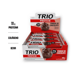 Barra de Proteína Trio Protein Fondue de Chocolate 33g - Caixa c/ 12 uni. - Globalbev